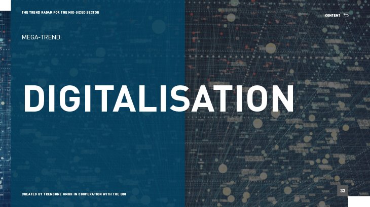 TRENDONE trend radar for the mid-sized sector digitalisation